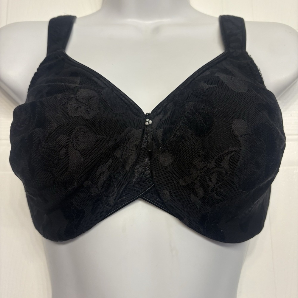 Wacoal 85567 Awareness Full Figure Underwire Bra Unlined Plus Size‎ 34DD Black